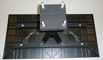ABESCO PLASTIC SUPPORT PAD FOR FOUNDATION COMPONENT ABS PLASTIC PAD WITH MECHANICALLY ATTACHED STEEL FOUNDATION SUPPORT PIER